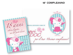 Biglietto Auguri DISNEY Hello Kitty 18° Compleanno 03