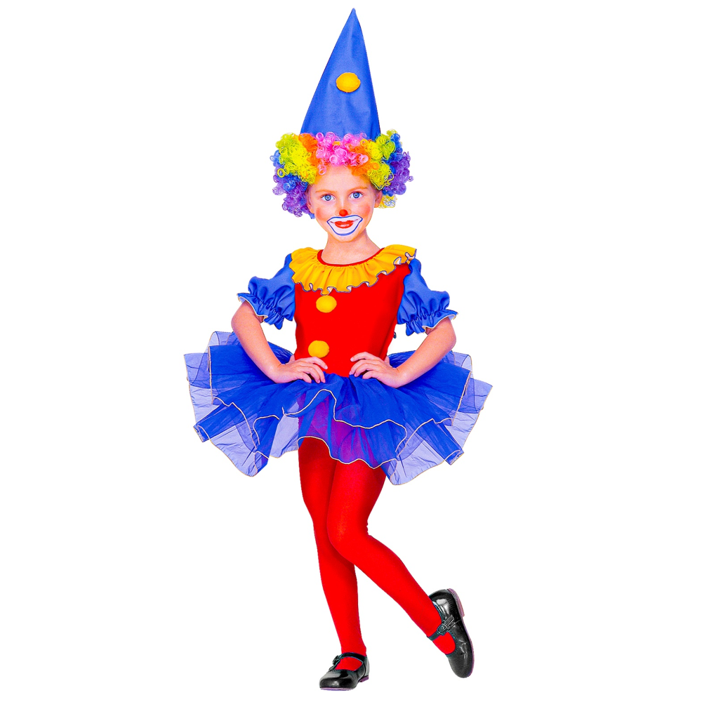 Costume Vestito Abito Travestimento Carnevale Bambina Clown Ballerina