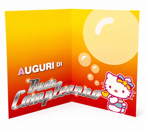 Biglietto Auguri Hello Kitty Biglietto di Buon Compleanno Originale con Grafica Colorata