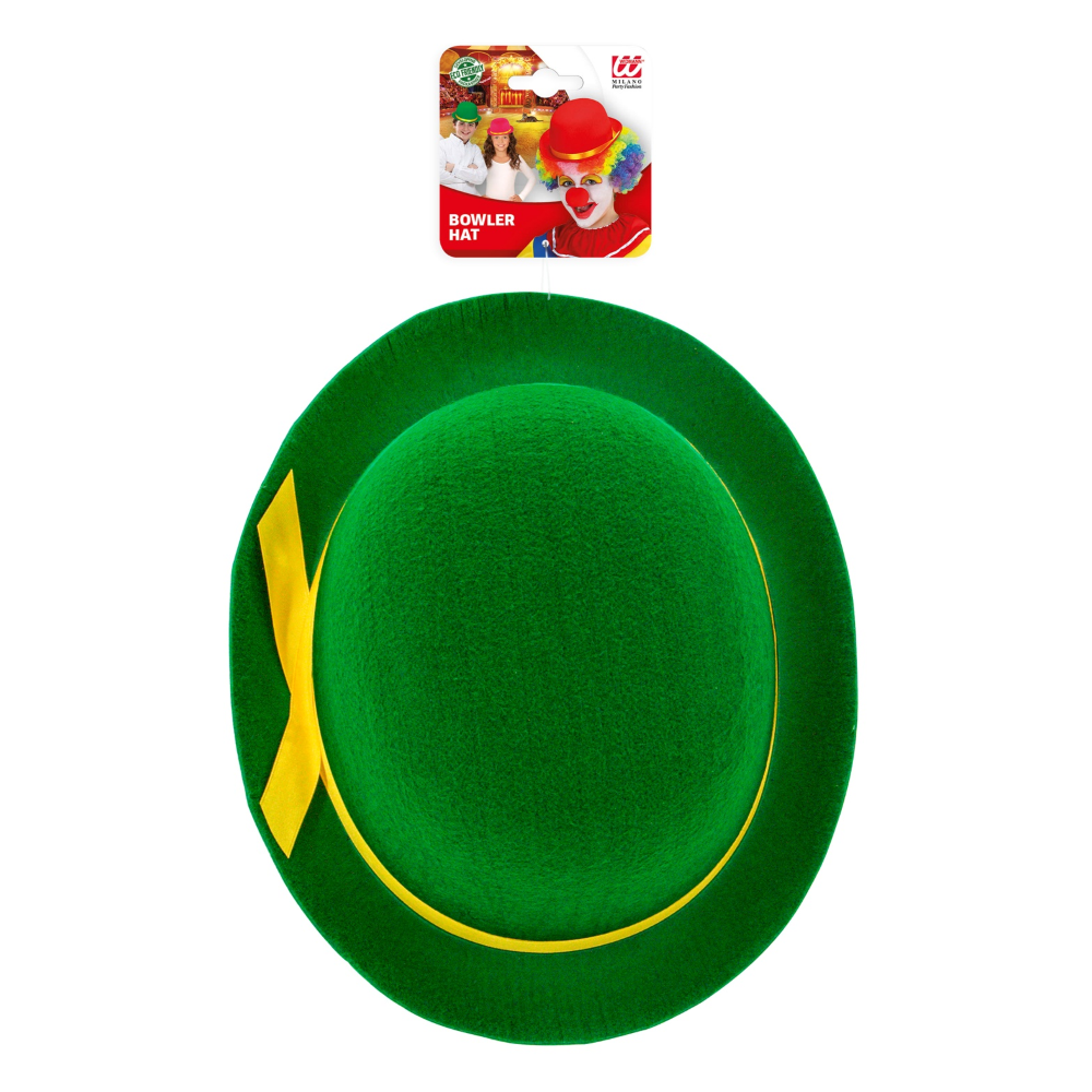 Bombetta Verde Clown Cappello in Feltro Accessri Abito Vestito Carnevale Bambino - 32634