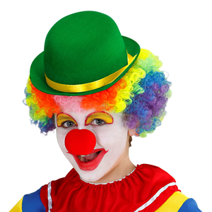 Bombetta Verde Clown Cappello in Feltro Accessri Abito Vestito Carnevale Bambino - 32634