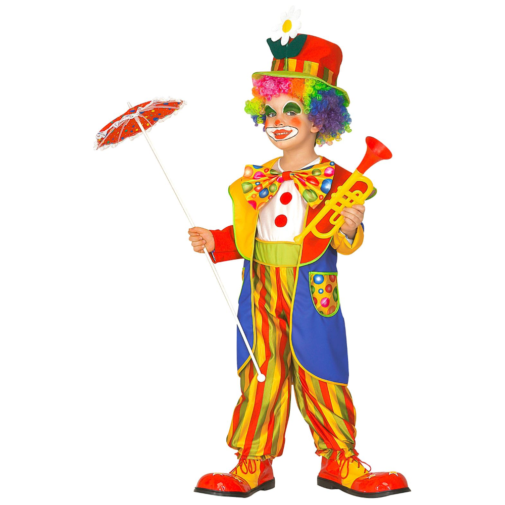 Costume Vestito Abito Travestimento Carnevale Bambino Pagliaccio -