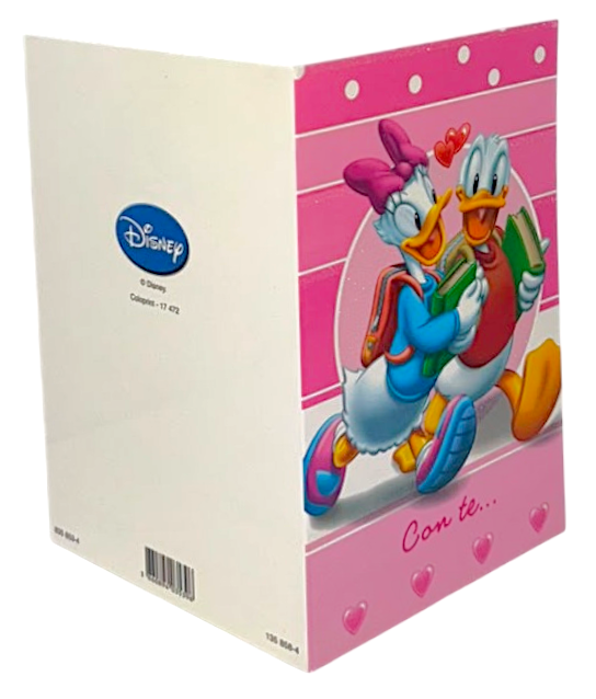 Biglietto Auguri DISNEY Paperino e Paperina Ti Voglio Bene Scuola
