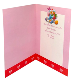 Biglietto Auguri DISNEY Paperino e Paperina Ti Voglio Bene Scuola