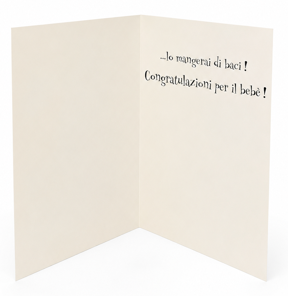 Biglietto Auguri Nascita Bebè Divertente con Frase Dolce e Originale