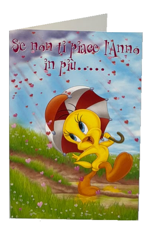 Biglietto Auguri Compleanno Divertente con Frase Ironica e Ombrello