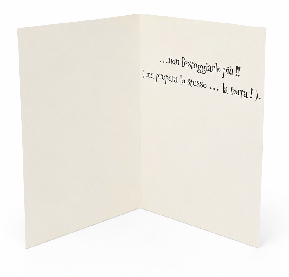 Biglietto Auguri Compleanno Divertente con Frase Ironica e Ombrello