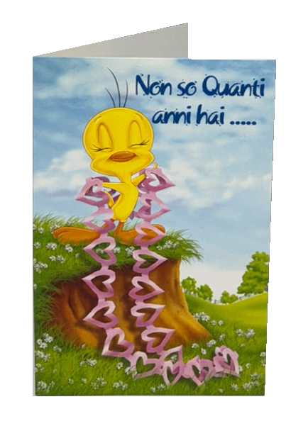 Biglietto Auguri Compleanno Divertente con Frase Ironica e Cuori