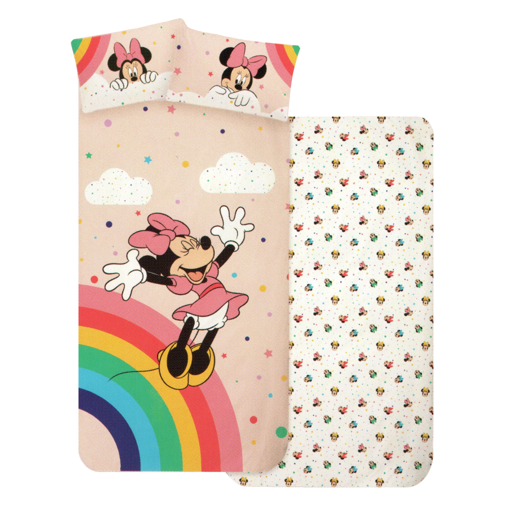 Completo Lenzuola Minnie Mouse DISNEY Sottolenzuola Lenzuola Federa Letto Singolo - Minnie-101