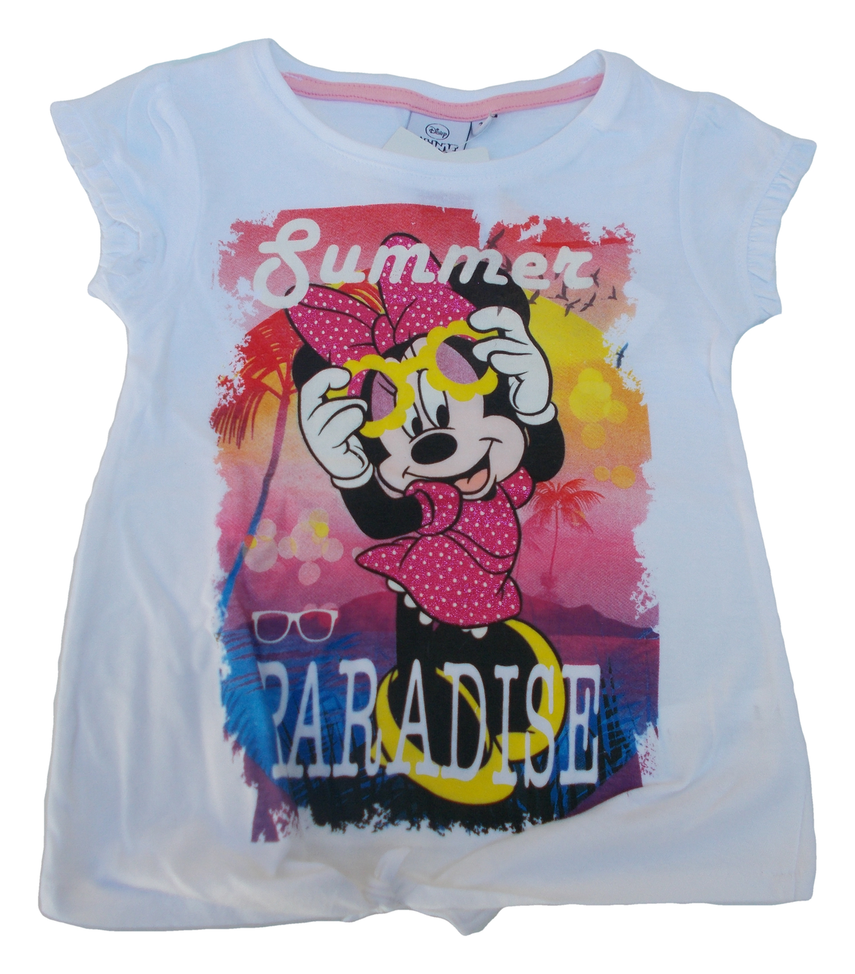 T-Shirt Maxi Maglietta Minnie DISNEY Bambina Ragazza Sun City 3/8 Anni - Qe1213bianco