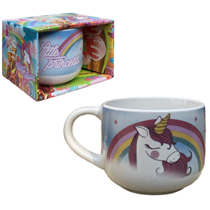 Tazza Larga Jumbo Unicorno in Ceramica 380 Ml Confezione Regalo -  X04282mc