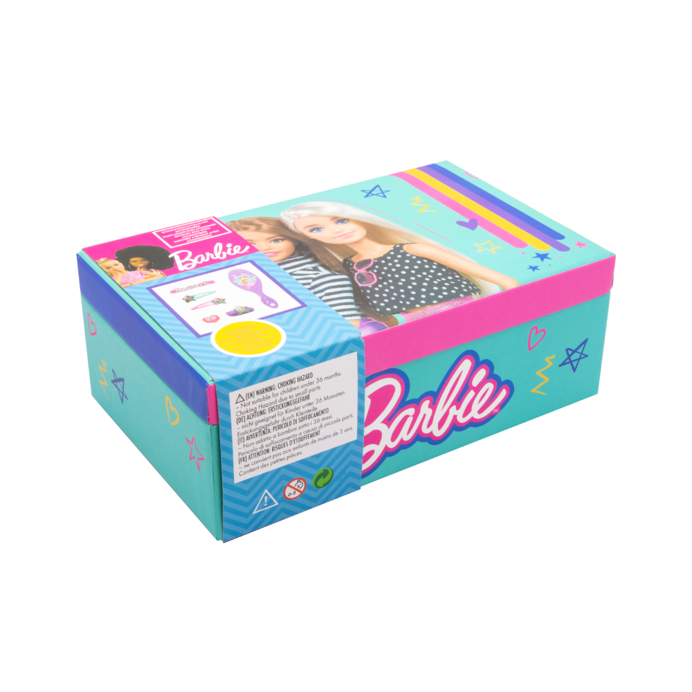 Portagioie Completo di Accessori Capelli 6 Pezzi Barbie in Confezione Regalo - 22783