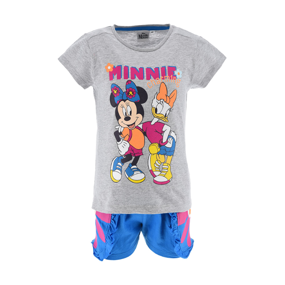 Completo Short + T-Shirt M.c. Minnie Mouse DISNEY Bambina Sun City 3/8 Anni - We1089grigio