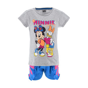 Completo Short + T-Shirt M.c. Minnie Mouse DISNEY Bambina Sun City 3/8 Anni - We1089grigio