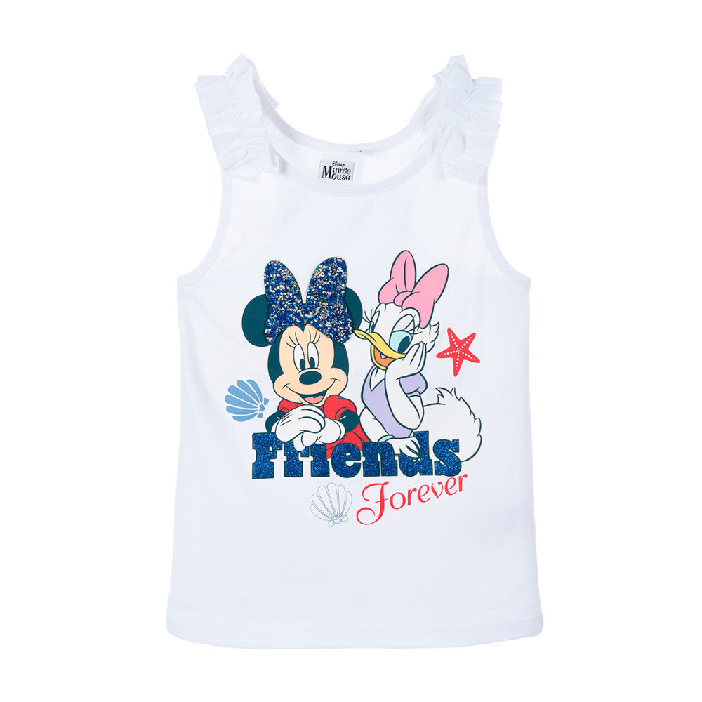 Canotta Miinnie Mouse DISNEY Maglietta Bambina Sun City - We1095bianco