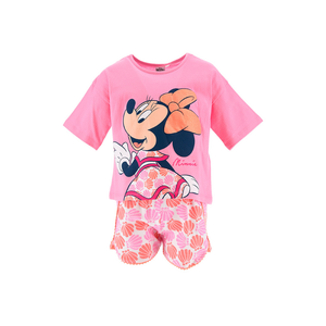 Completo Short + T-Shirt M.c. Minnie Mouse DISNEY Bambina Sun City 3/8 Anni - We1094rosa