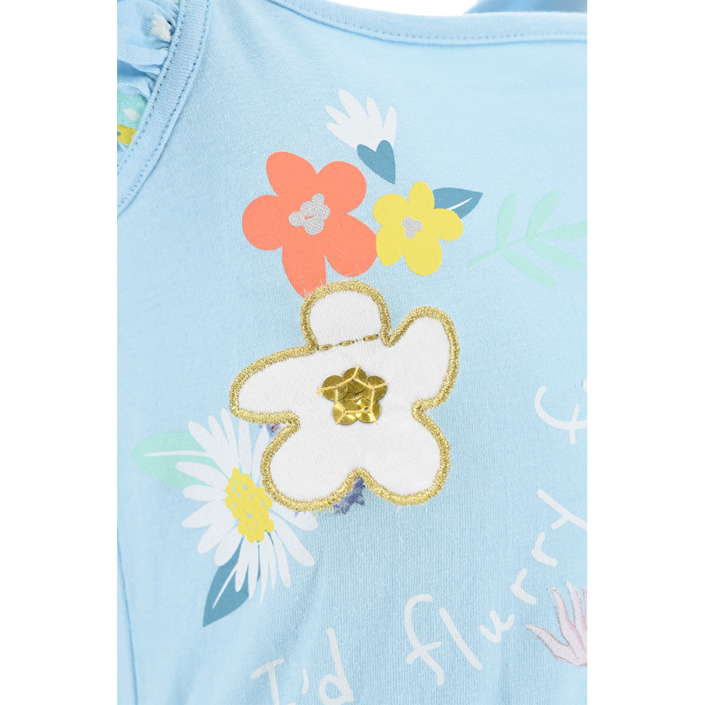 Scamiciata Frozen Ii DISNEY Bambina Sun City 3/8 Anni - We1109azzurro