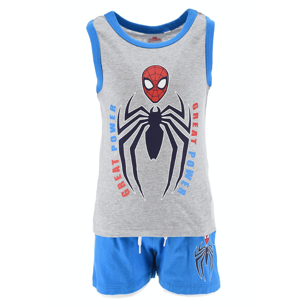 Completo Short + Canotta Spiderman MARVEL Bambino Sun City 3/8 Anni - We1214grigio