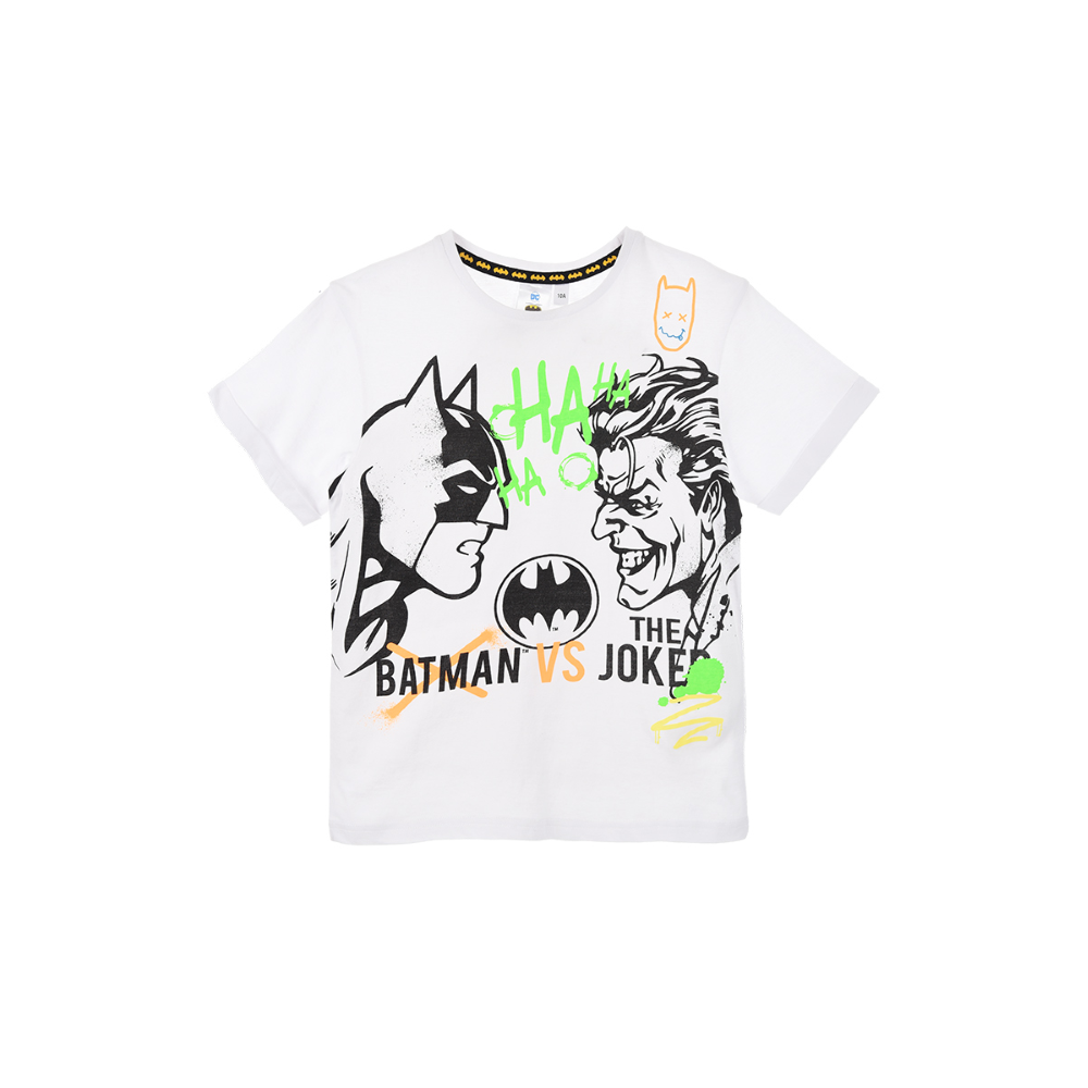 T-Shirt M.c. Batman Maglietta Bambino Sun City 3/8 Anni - We1059bianco