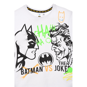 T-Shirt M.c. Batman Maglietta Bambino Sun City 3/8 Anni - We1059bianco