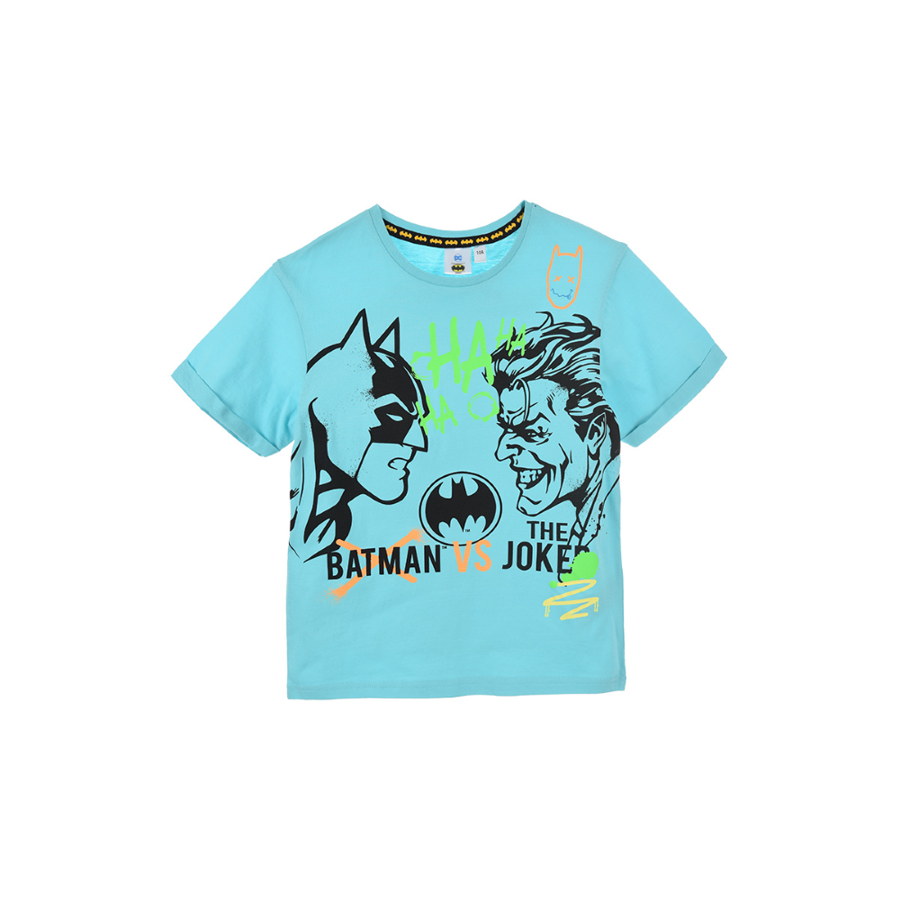 T-Shirt M.c. Batman Maglietta Bambino Sun City 3/8 Anni - We1059celeste