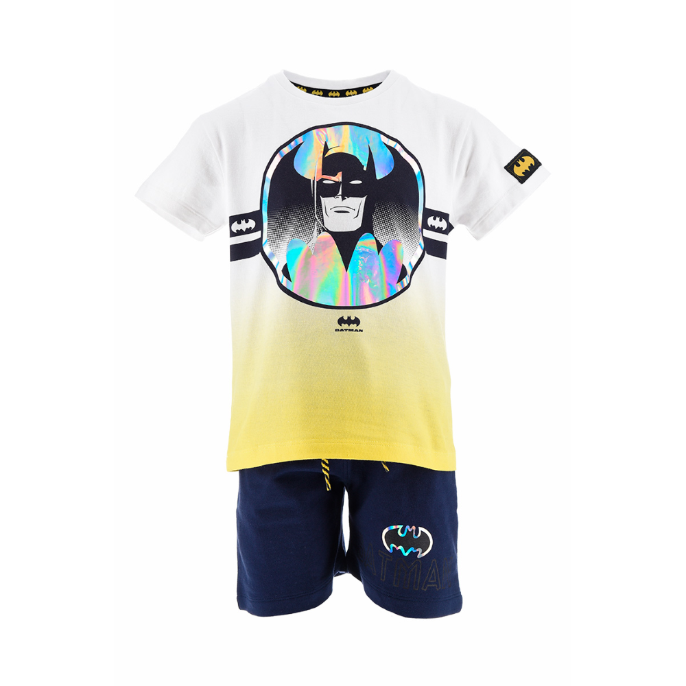 Completo Short + T-Shirt Batman Bambino Sun City 3/8 Anni - We1058giallo