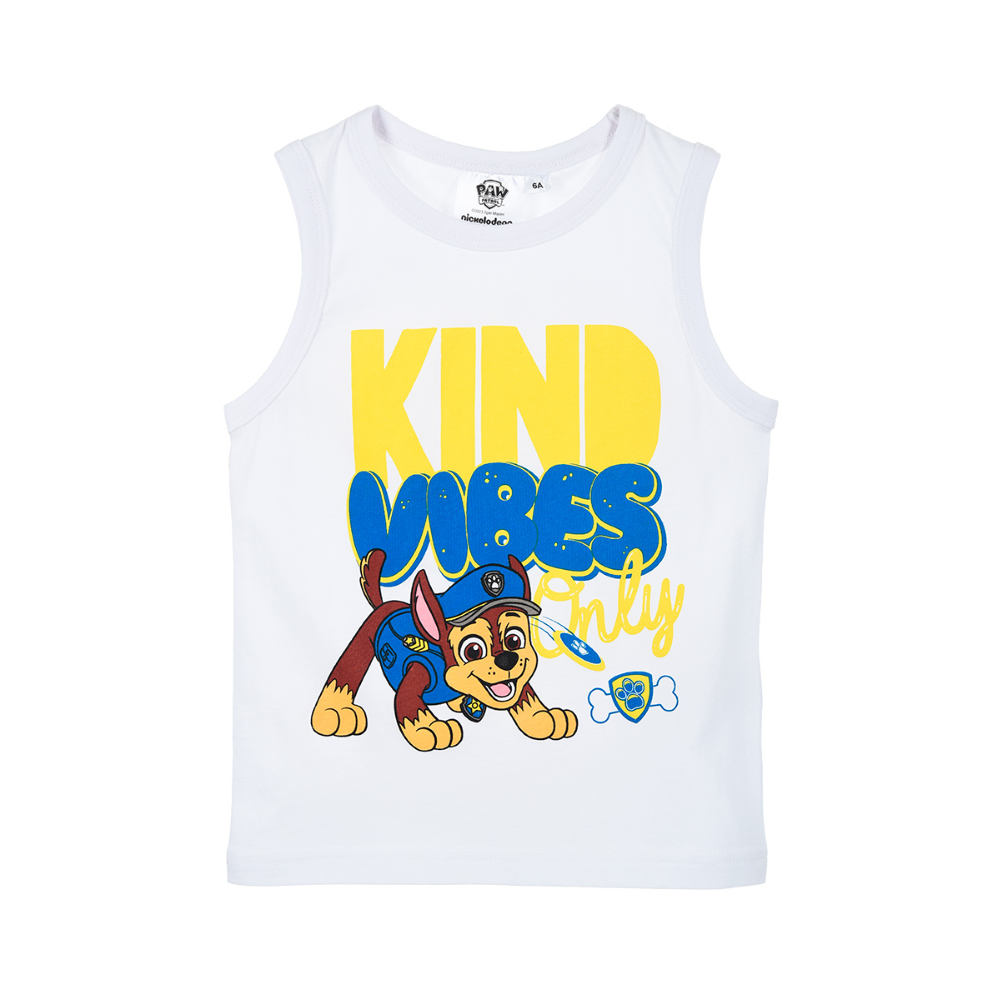 Canotta Chase Paw Patrol Maglietta Bambino Sun City - We1043bianco