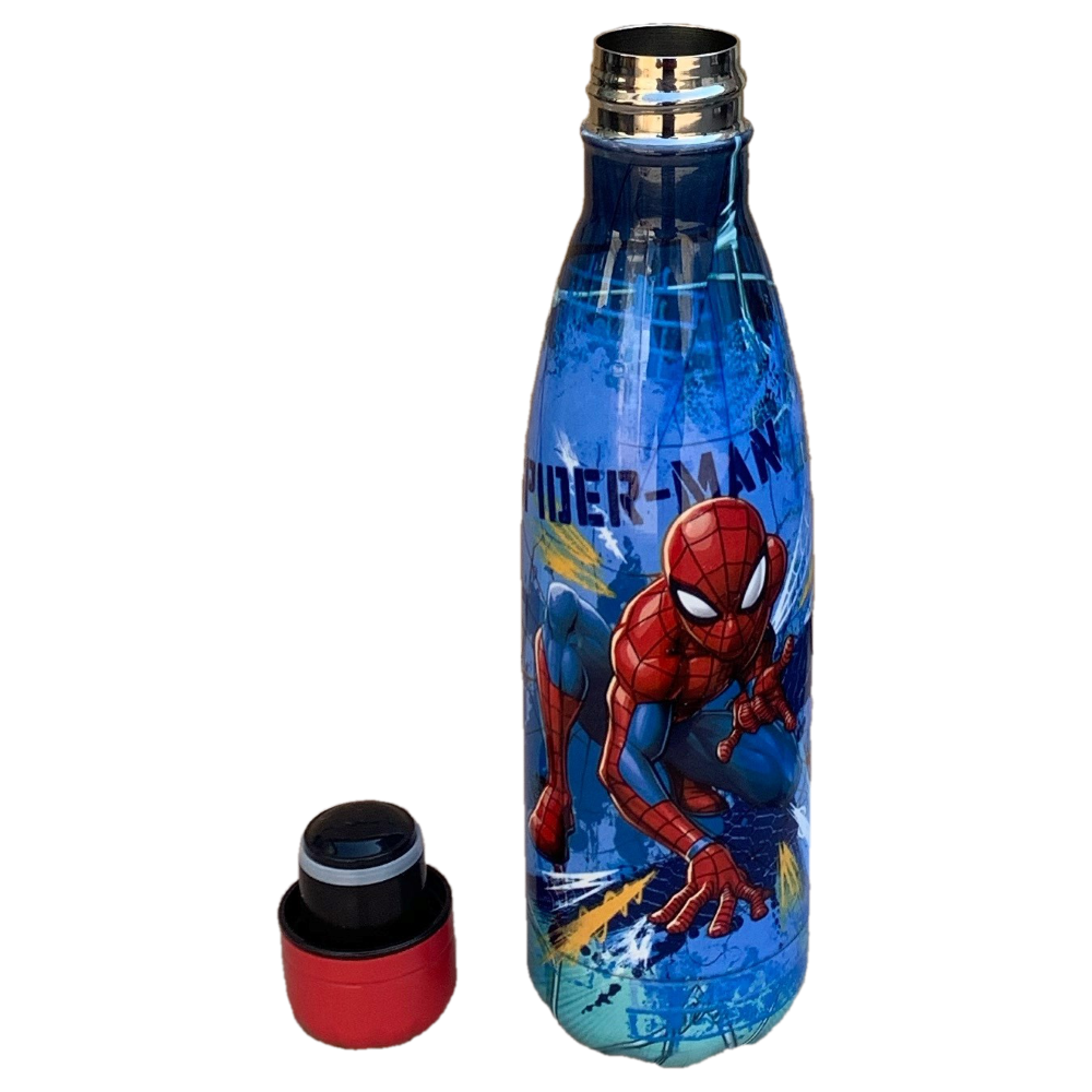 Bottiglia Termica in Acciaio Inossidabile Spiderman MARVEL con Tappo Svitabile 500 Ml - M02186te/r