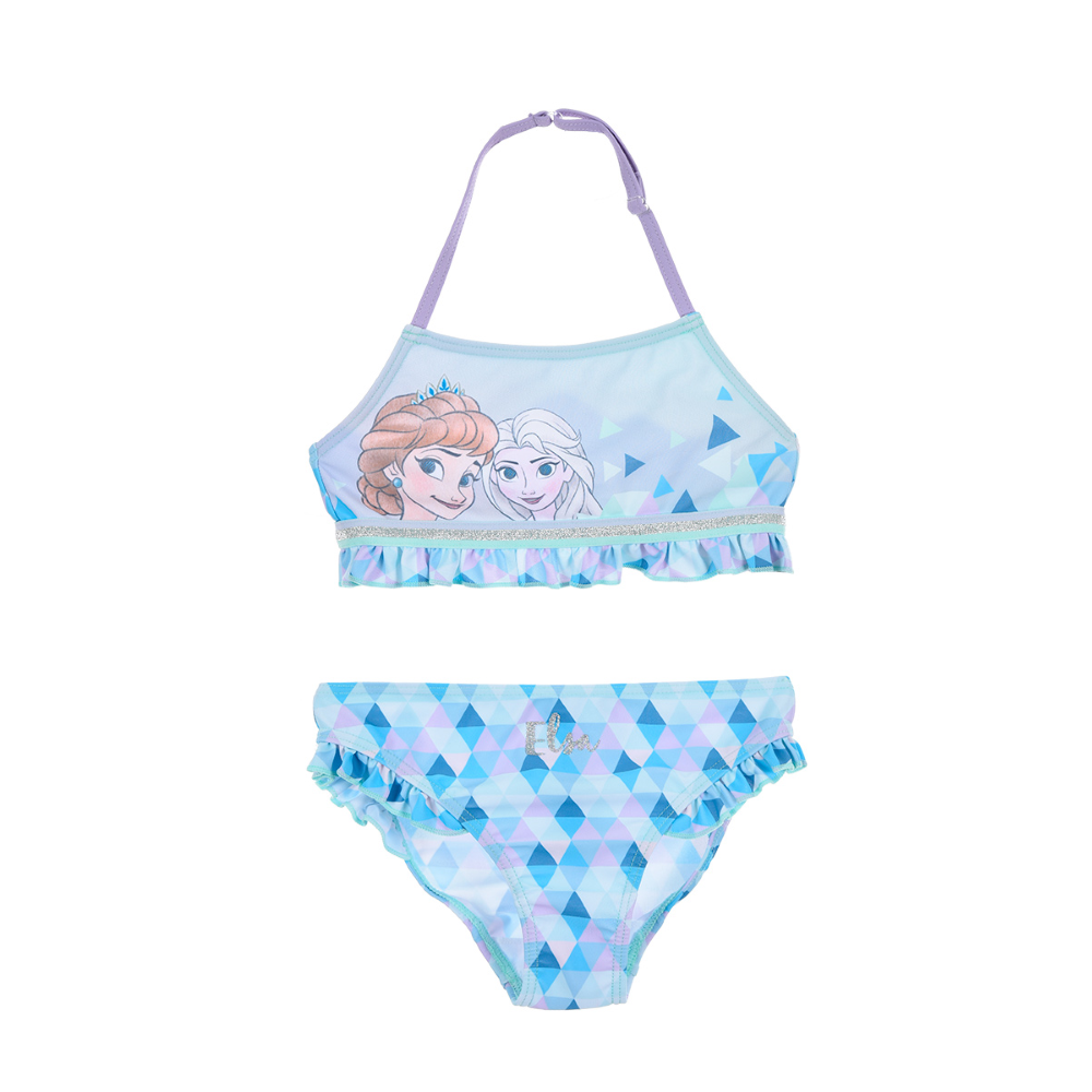 Costume Mare Frozen DISNEY Elsa Anna Bikini 2 Pezzi Bambina - We1882azzurro