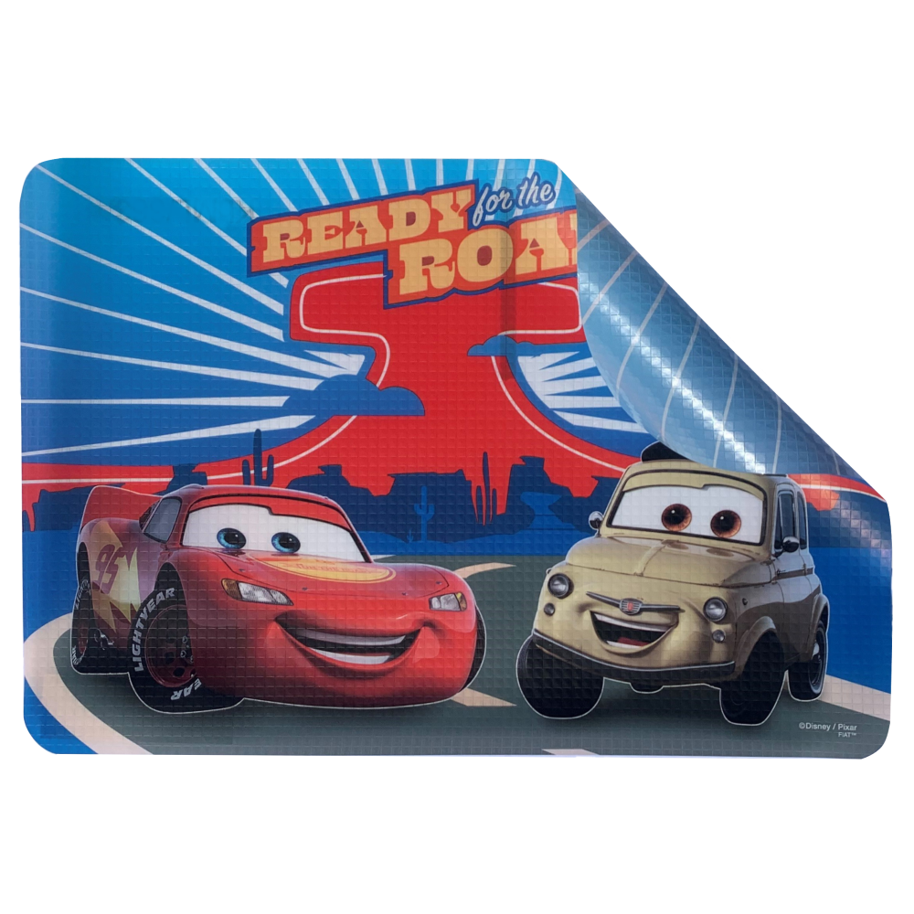 Tovaglietta Cars DISNEY Saetta Mcqueen in Plastica Morbida Antiscivolo Ripiegabile Lavabile da Colazione Pranzo Cm.44x30 - Ca0843