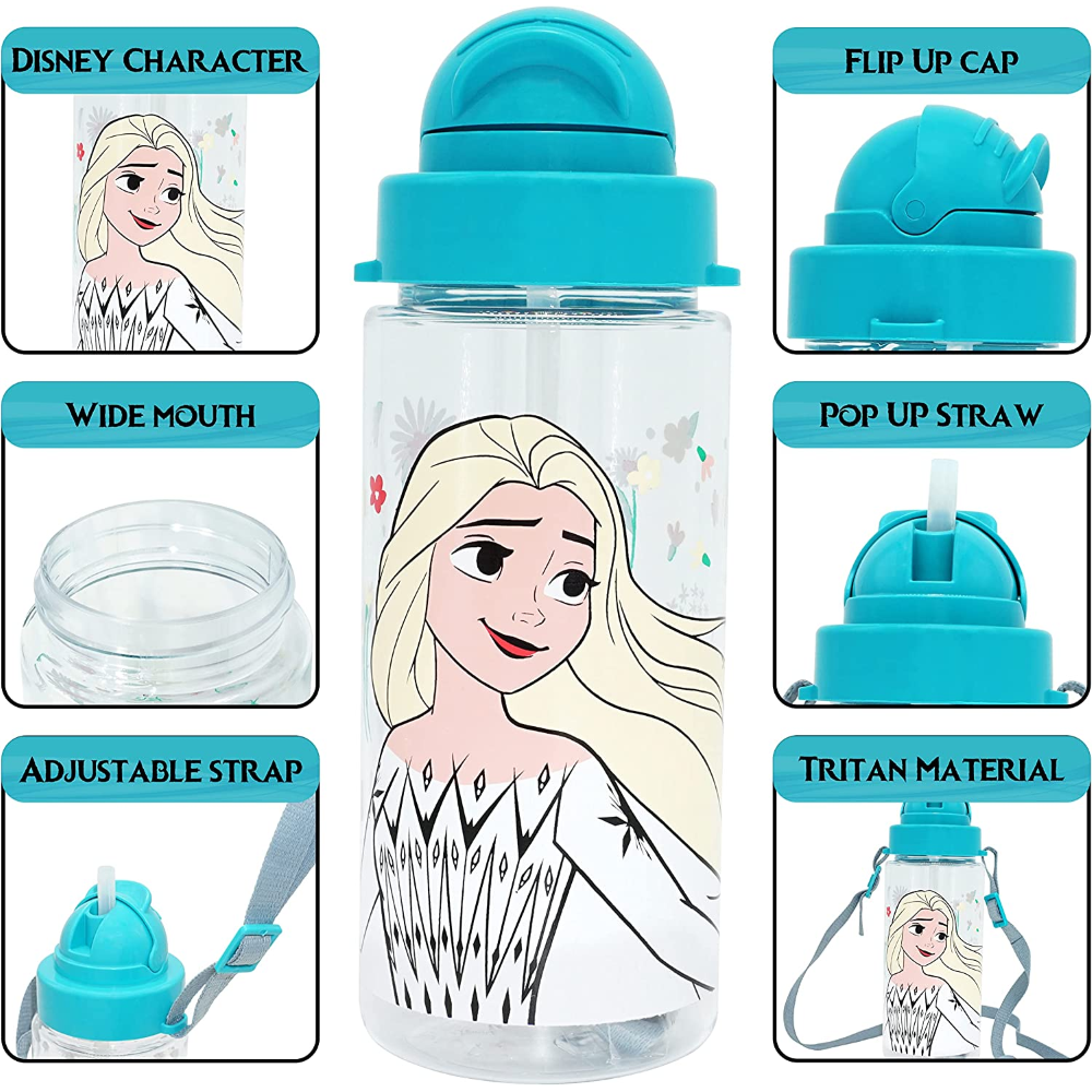 Borraccia in Tritan con Cannuccia Frozen DISNEY Elsa 500 Ml - 840340