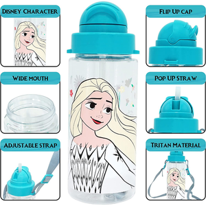 Borraccia in Tritan con Cannuccia Frozen DISNEY Elsa 500 Ml - 840340