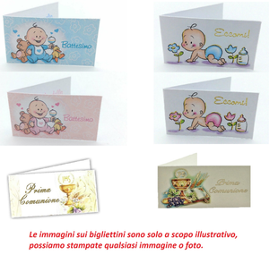 Biglietti per Bomboniere Personalizzati Pz. 50