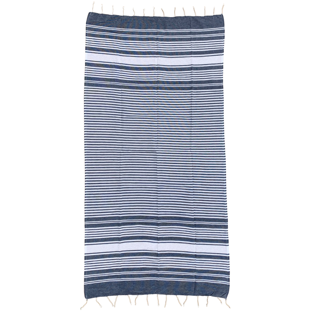 Telo Fouta in Cotone 90 X 180 CM Mare Piscina Casa - 67.00525.99bluscuro