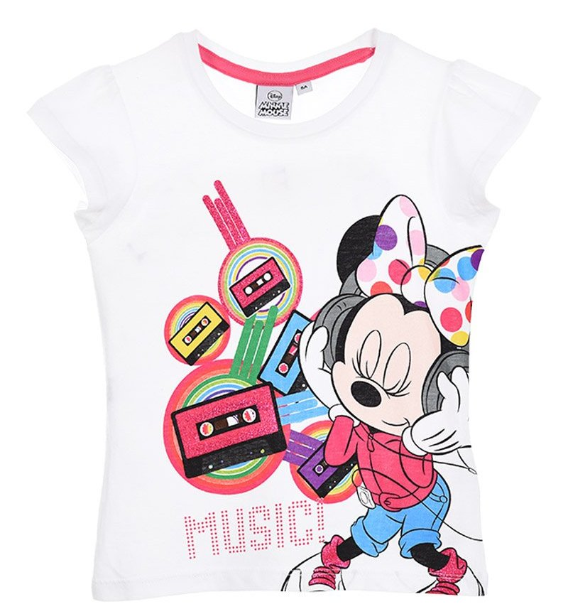 T-Shirt Minnie Maglietta DISNEY Bambina Ragazza Sun City 3/8 Anni - Qe1206bianco