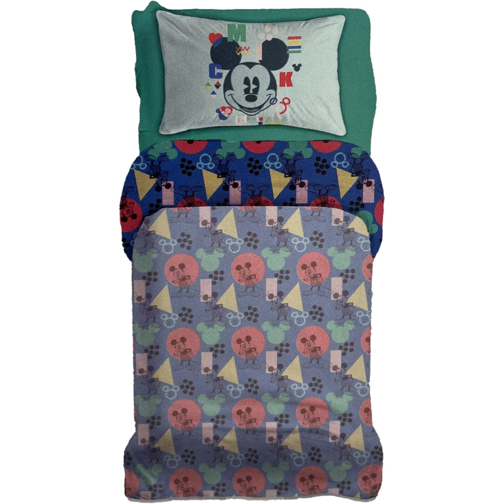 Completo Lenzuola Mickey  Mouse DISNEY Topolino Sottolenzuola Lenzuola Federa Letto Singolo - Cl00049sk/1