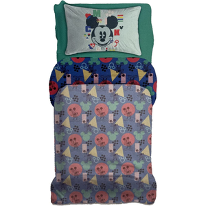 Completo Lenzuola Mickey  Mouse DISNEY Topolino Sottolenzuola Lenzuola Federa Letto Singolo - Cl00049sk/1