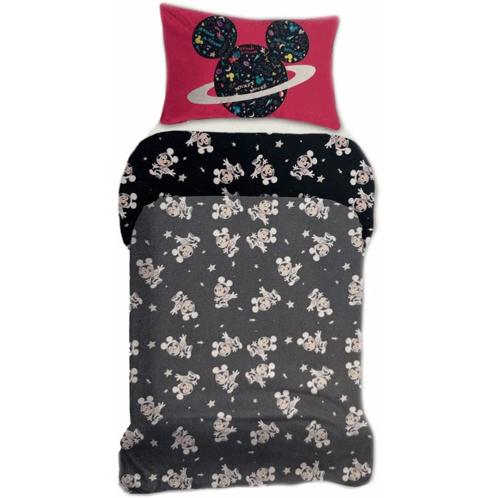 Completo Lenzuola Mickey  Mouse DISNEY Topolino Sottolenzuola Lenzuola Federa Letto Singolo - Cl00049sk/2