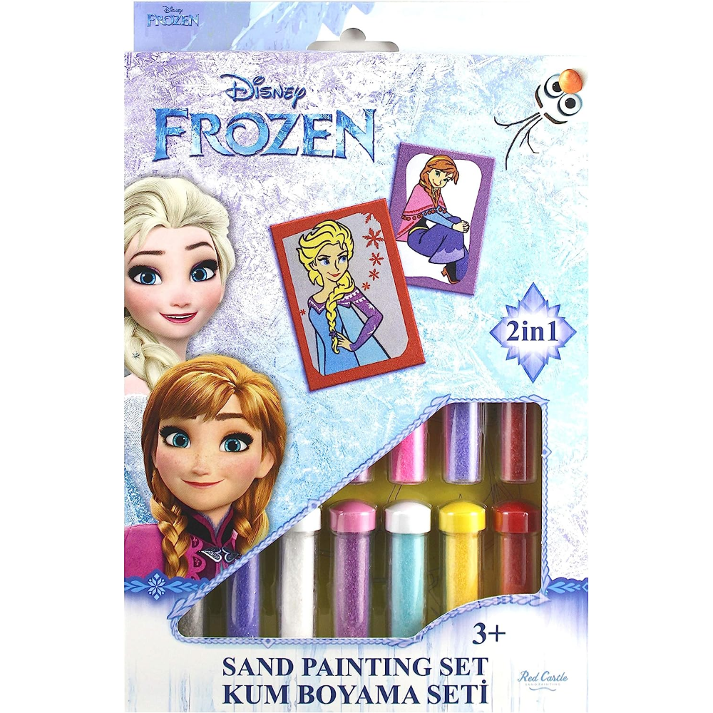 Set Gioco Frozen Elsa Anna DISNEY Bambina Immagini di Sabbia 2 in 1 Immagini da Colorare con Sabbia Colorata - Ds-17