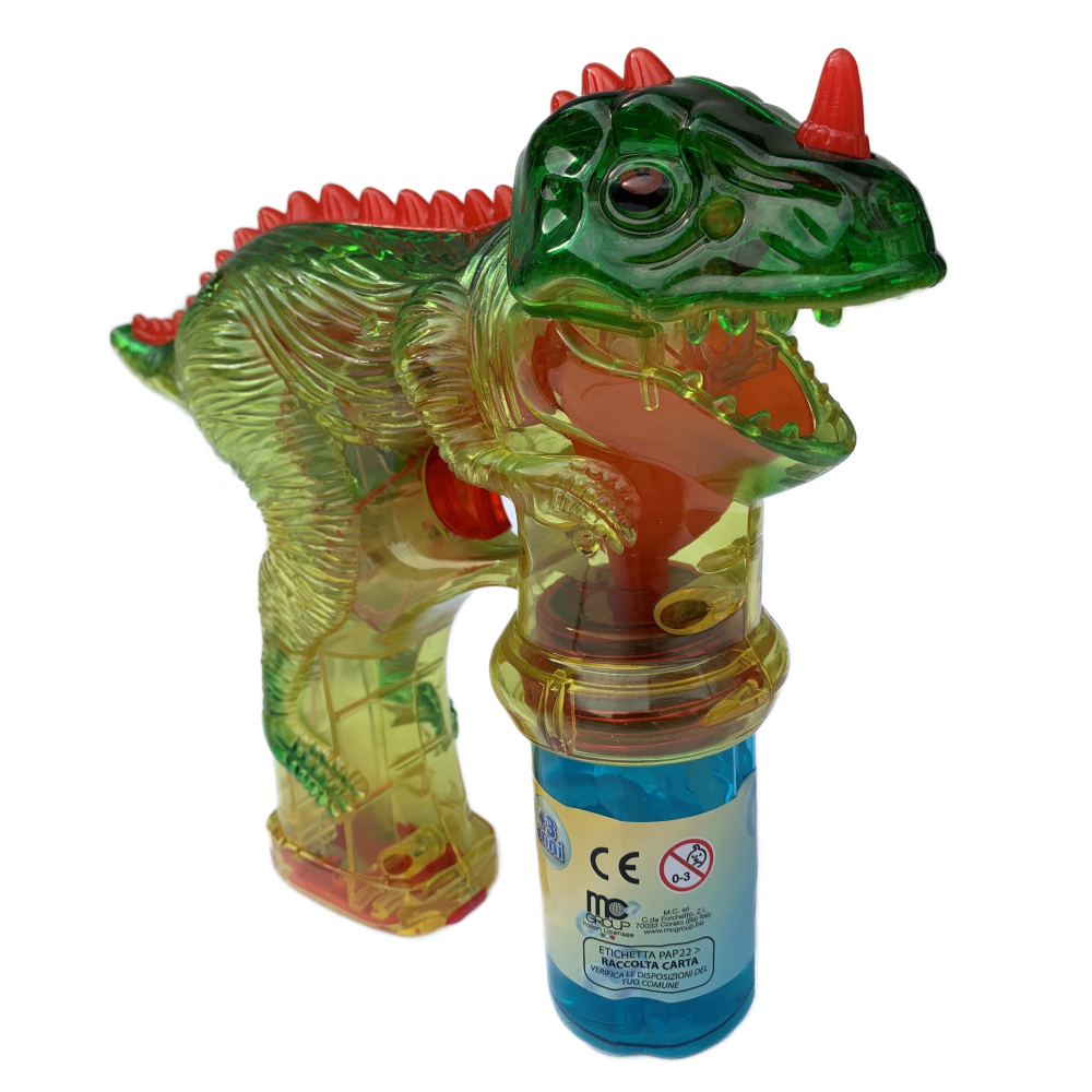 Pistola Sparabolle di Sapone Dinosauro con Luci e Suoni Gioco per Bambini - Wnt0008
