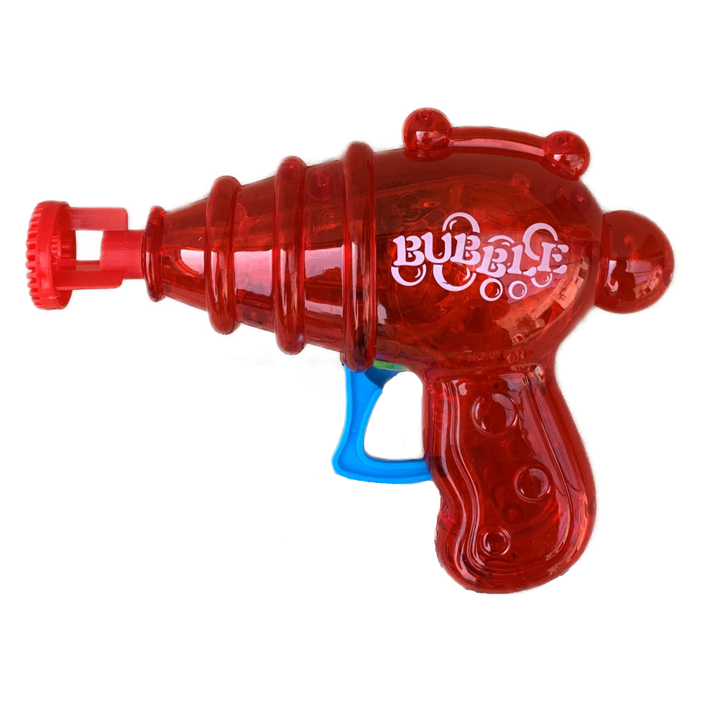 Pistola Sparabolle di Sapone Rossa a Frizione con Luci Gioco per Bambini - Wnt0003