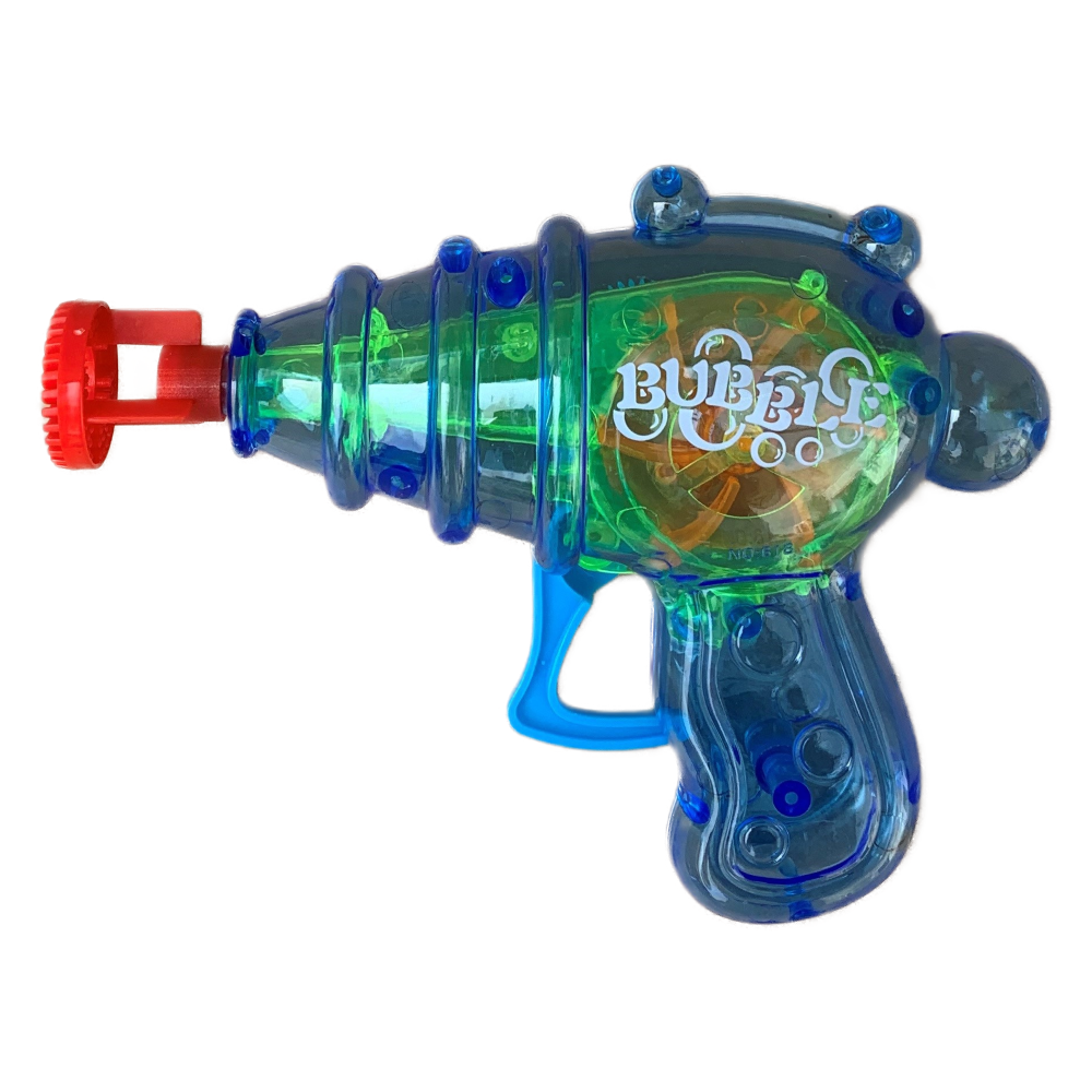 Pistola Sparabolle di Sapone Azzurra a Frizione con Luci Gioco per Bambini - Wnt0003
