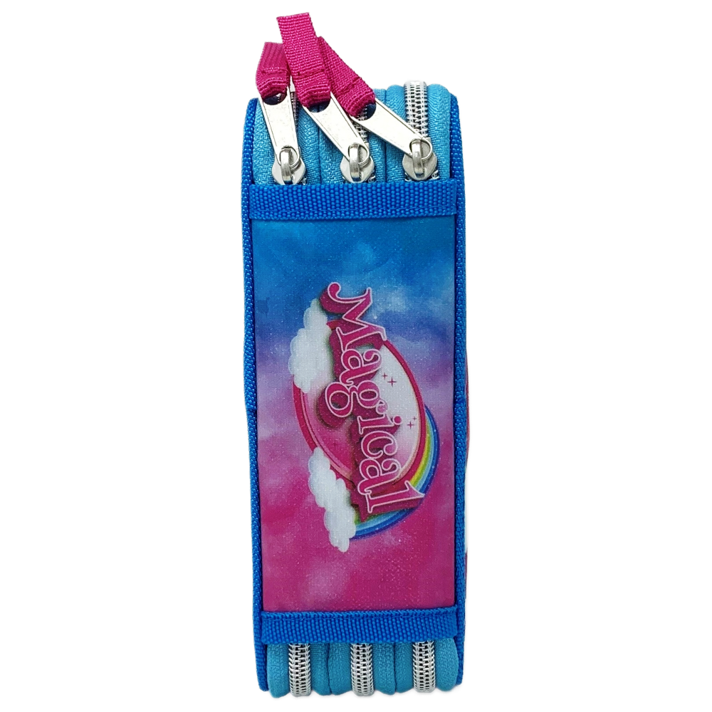 Zaino + Astuccio 3 Zip Unicorno Estensibile Scuola Elementare Colori Giotto