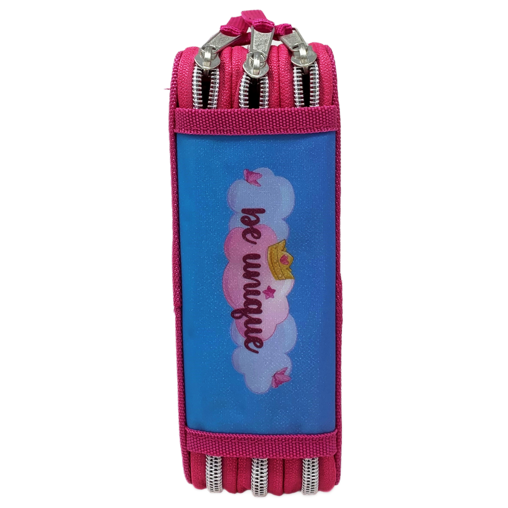 Zaino + Astuccio 3 Zip Unicorno Mia Estensibile Scuola Elementare Colori Giotto