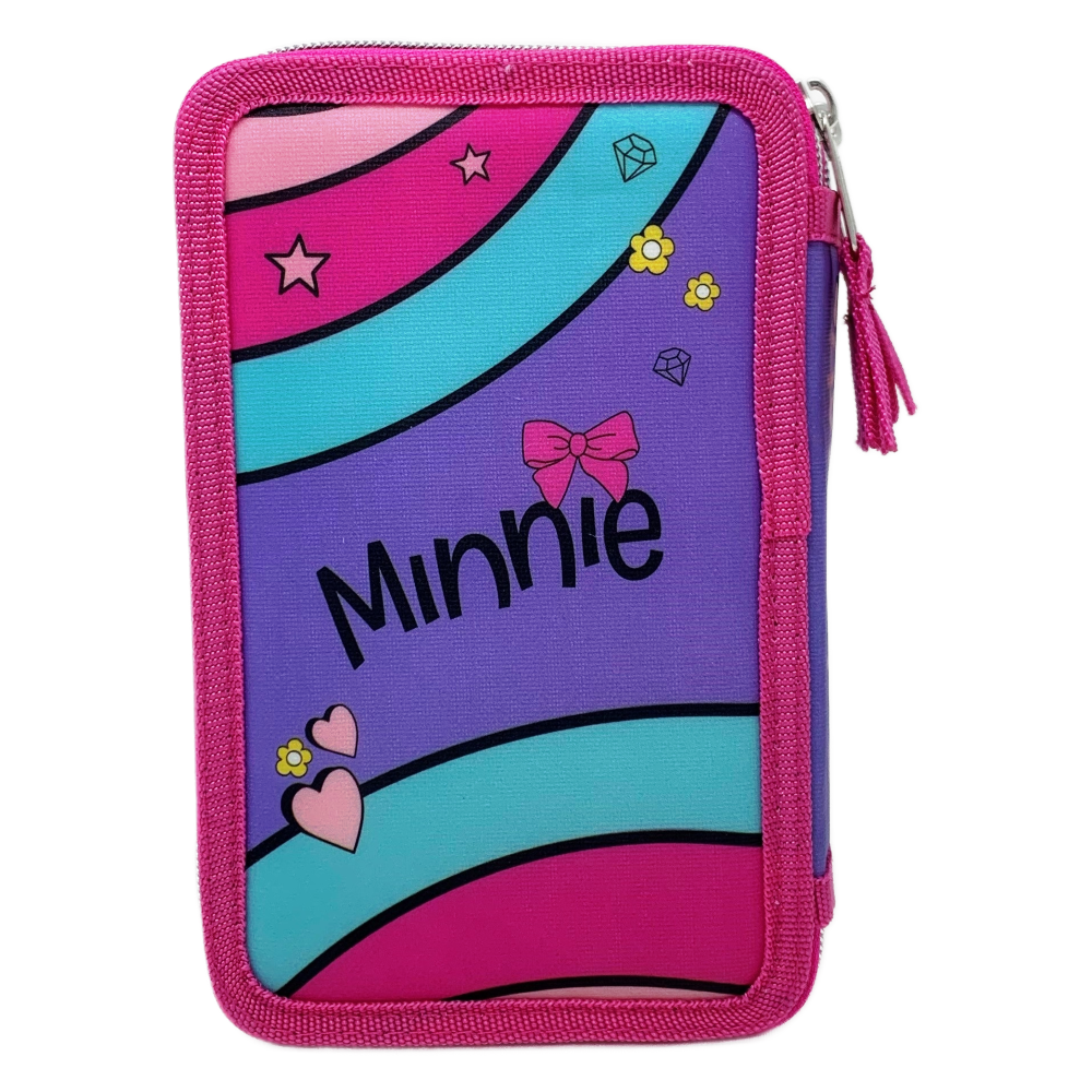 Astuccio Scuola 3d Minnie DISNEY Multiscomparto 3 Zip Portacolori Pennarelli Giotto - Min0832
