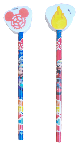 Matita Topolino Mickey Mouse DISNEY 2 Pezzi con Gomma 3d Cm. H 20 - Jk2124