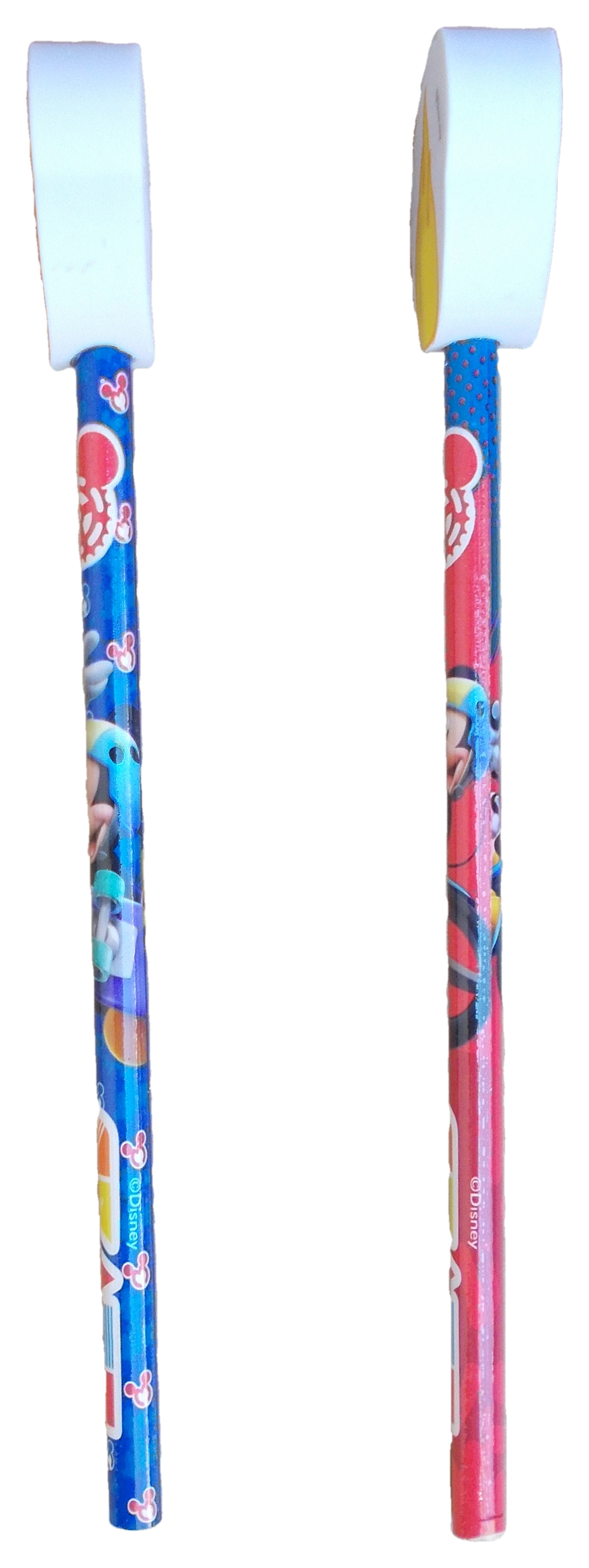 Matita Topolino Mickey Mouse DISNEY 2 Pezzi con Gomma 3d Cm. H 20 - Jk2124