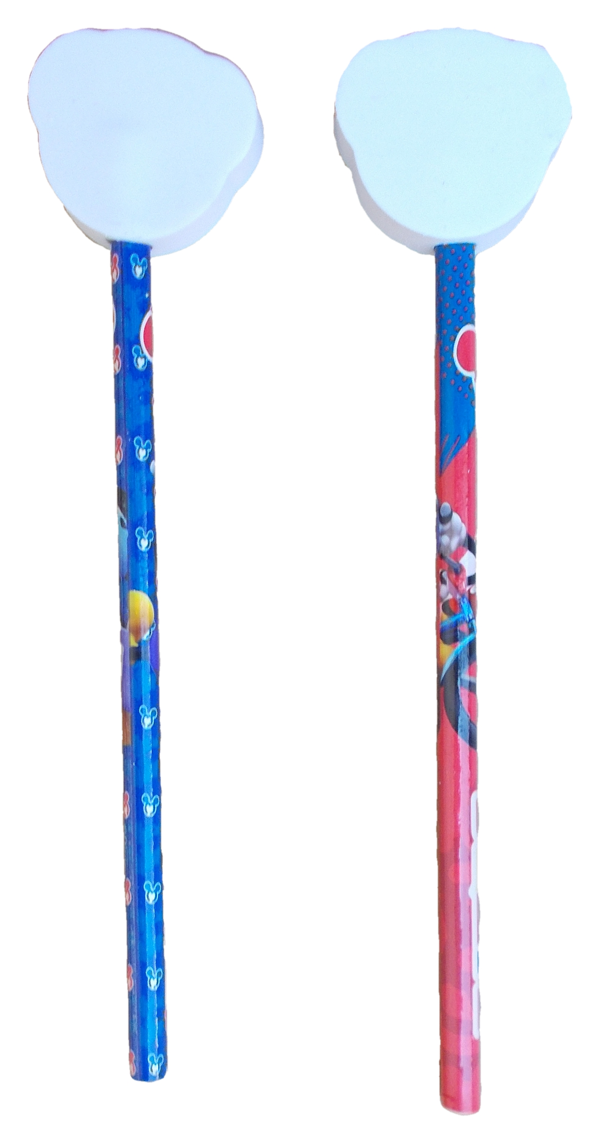 Matita Topolino Mickey Mouse DISNEY 2 Pezzi con Gomma 3d Cm. H 20 - Jk2124