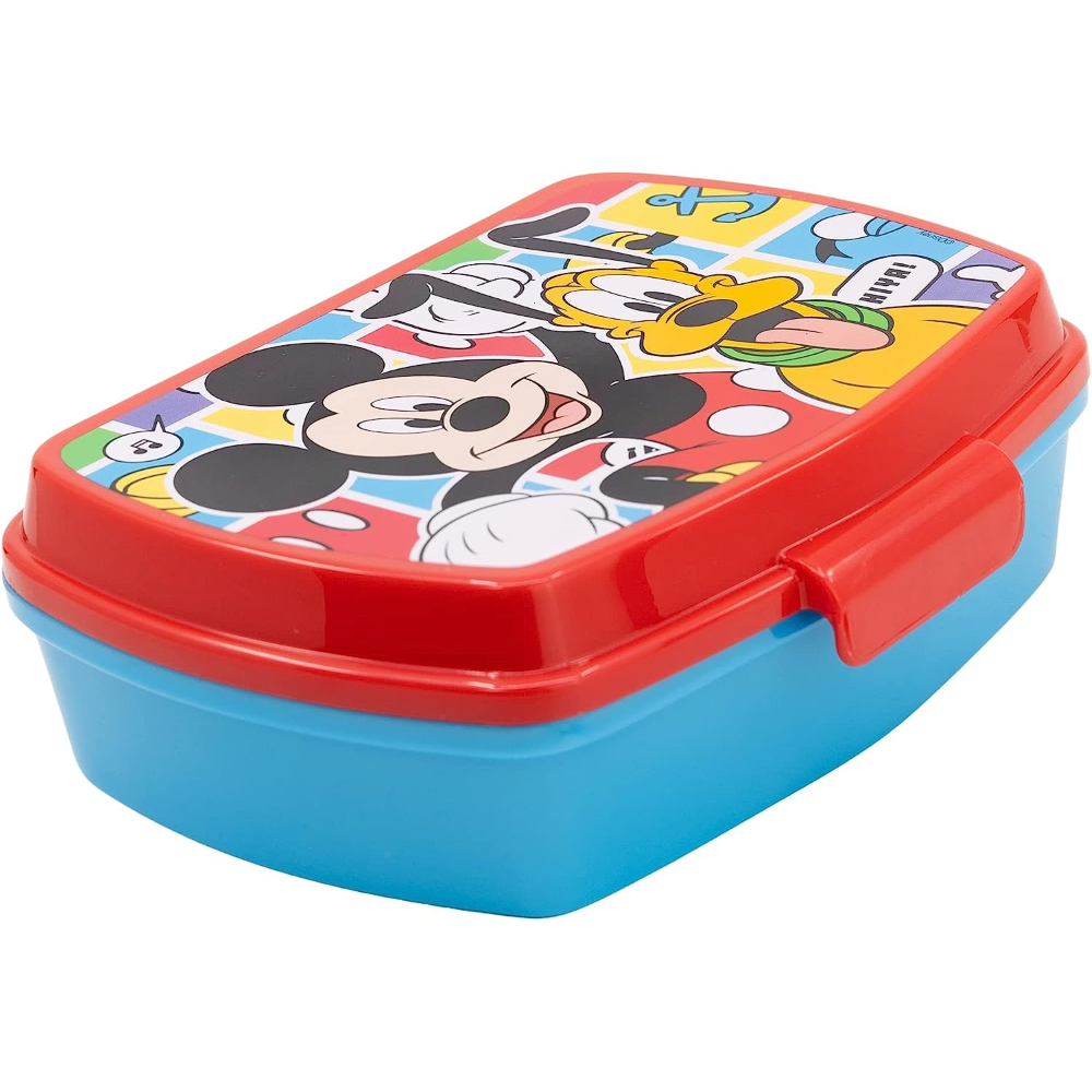 Set Bicchiere con Cannuccia e Portamerenda Topolino DISNEY 2 Pezzi in Plastica Riutilizzabile Bpa Free