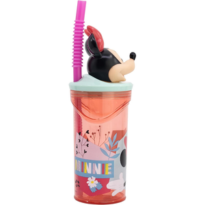 Bicchiere con Cannuccia Minnie DISNEY Personaggio 3d Bpa Free 360 Ml - 74466